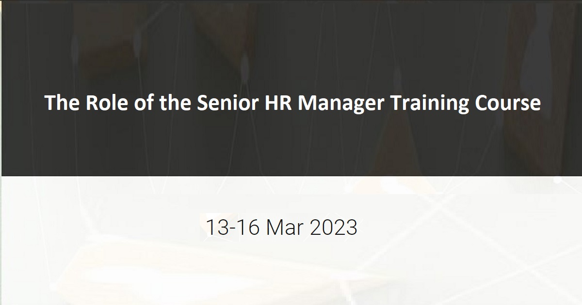 The Role of the Senior HR Manager Training Course
