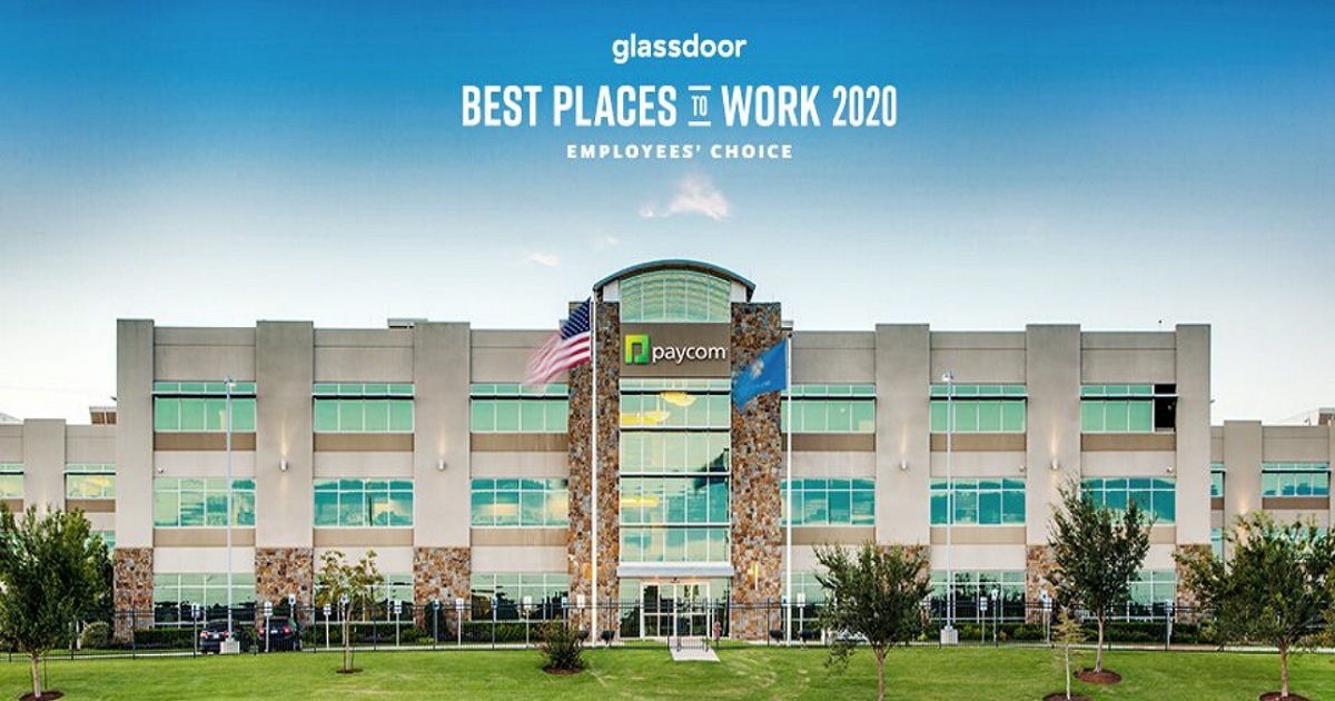 PAYCOM NAMED ONE OF GLASSDOOR’S BEST PLACES TO WORK FOR 2020